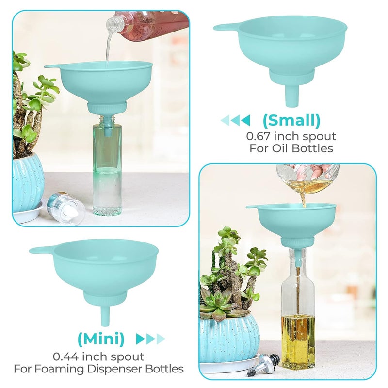 BALIWELL Wide Mouth Kitchen Funnel, Food Grade Plastic Cooking Canning Funnel with 4 Sizes Spouts for Filling Wide and Regular Mason Jars, Spray Dropper Oil Bottle Jug Spices Shampoo Sauce - Image 3
